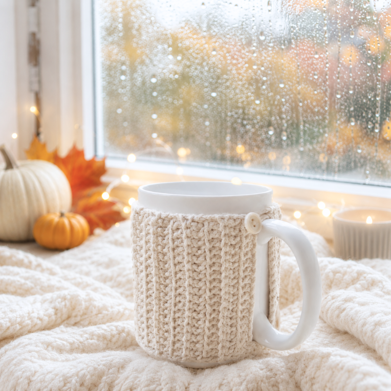 Kubek ze sweterkiem Cozy and warm